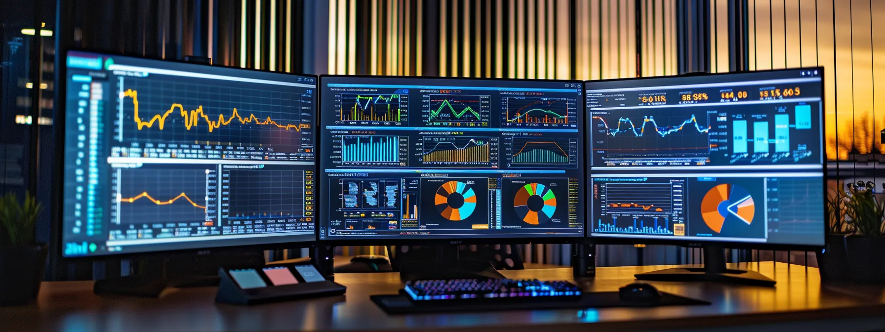 analyzing data on multiple screens showing various performance indicators for facebook ads campaigns.