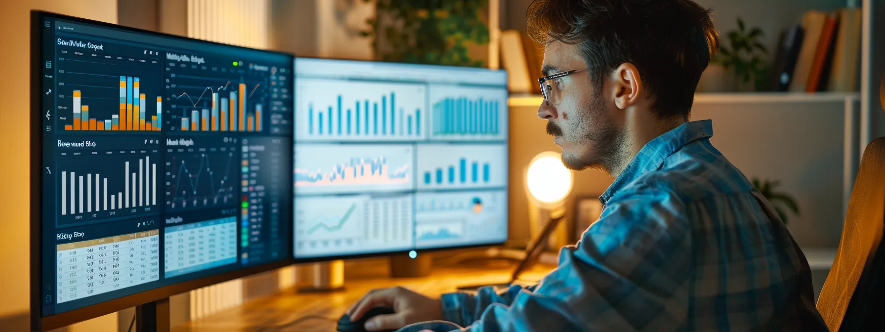 a person adjusting lead scoring criteria on a computer screen with a focused expression.